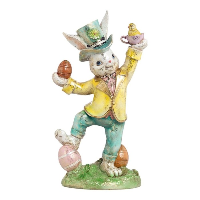 CONIGLIO CON UOVA RESINA CM.19x10x31,5